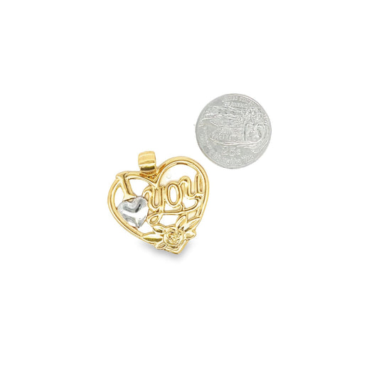 18K Gold Filled I Love You Pendant